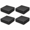 Four black plain ASA post caps for 5.5 by 5.5 inch actual posts
