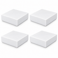 Four white plain ASA post caps for 5.5 by 5.5 inch actual posts