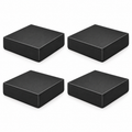 Four black plain ASA post caps for 6 by 6 inch actual posts