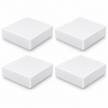 Four white plain ASA post caps for 6 by 6 inch actual posts