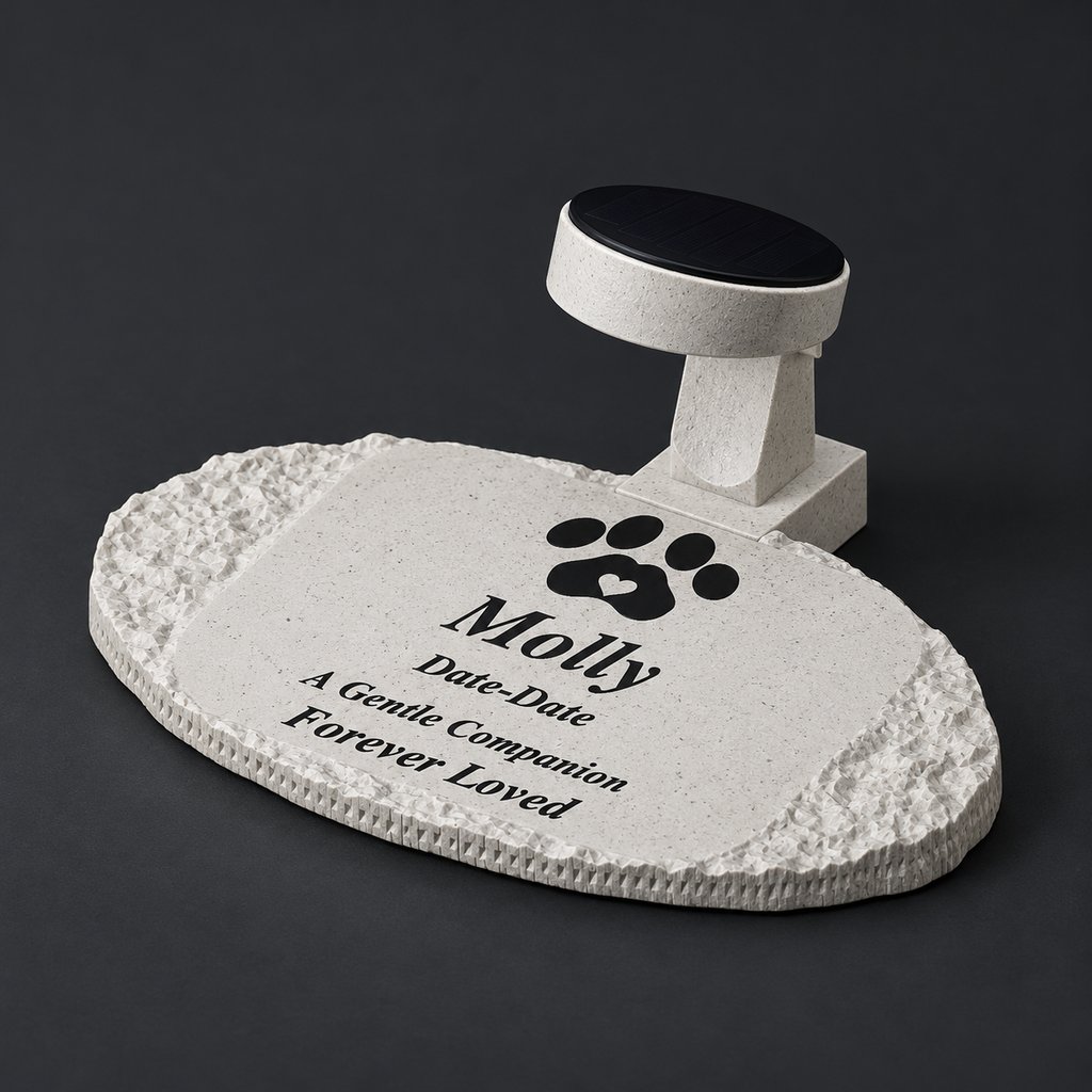 Part Monogram Personalized Solar Pet Memorial | Newman Outdoor Works