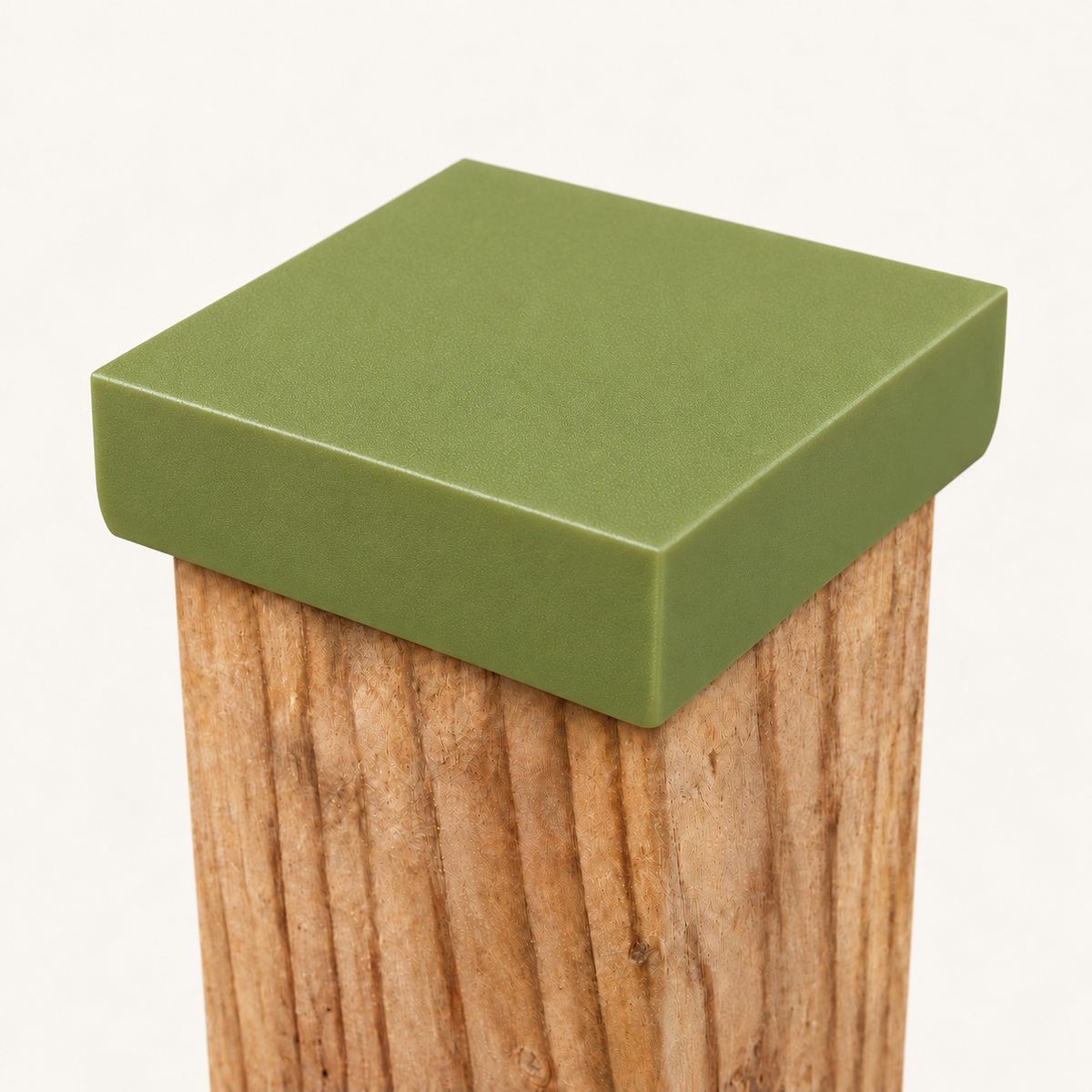 4×4 Plain Post Cap – Natural Green – Fits 3.5″ Posts