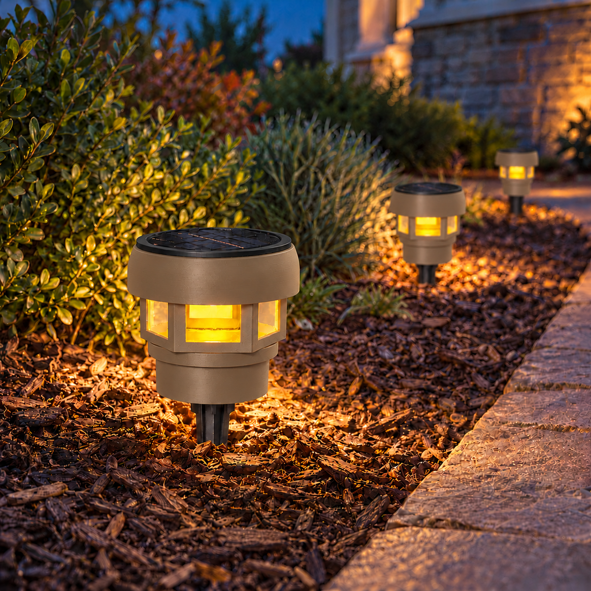 Decorative Solar LED Landscape Light – Olive Brown