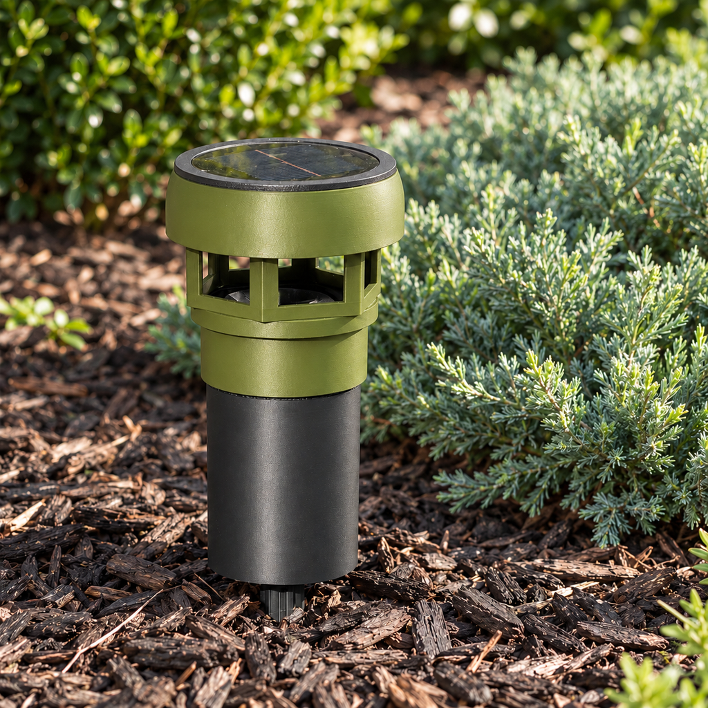 Decorative Solar LED Landscape Light with 3-Inch Riser – Natural Green
