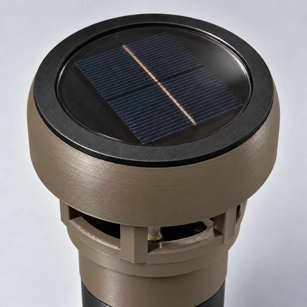 Decorative Solar LED Landscape Light with 3-Inch Riser – Olive Brown