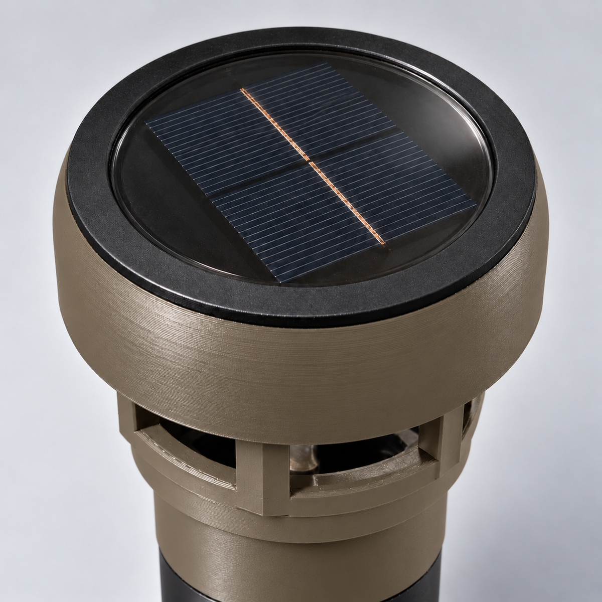Decorative Solar LED Landscape Light with 3-Inch Riser – Olive Brown
