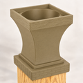 6x6 Post Cap Planter – Olive Brown – Brick Base 5.5x5.5 Post Size