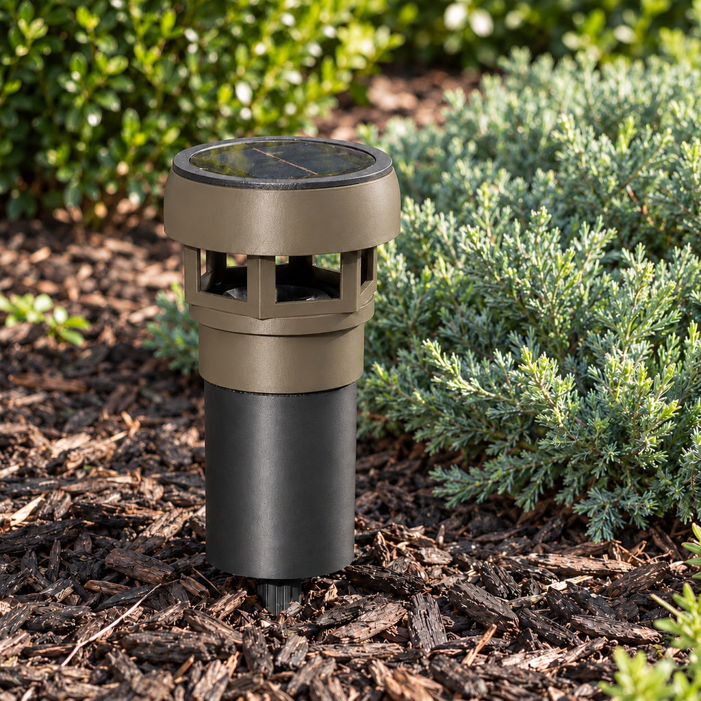 Decorative Solar LED Landscape Light with 3-Inch Riser – Olive Brown