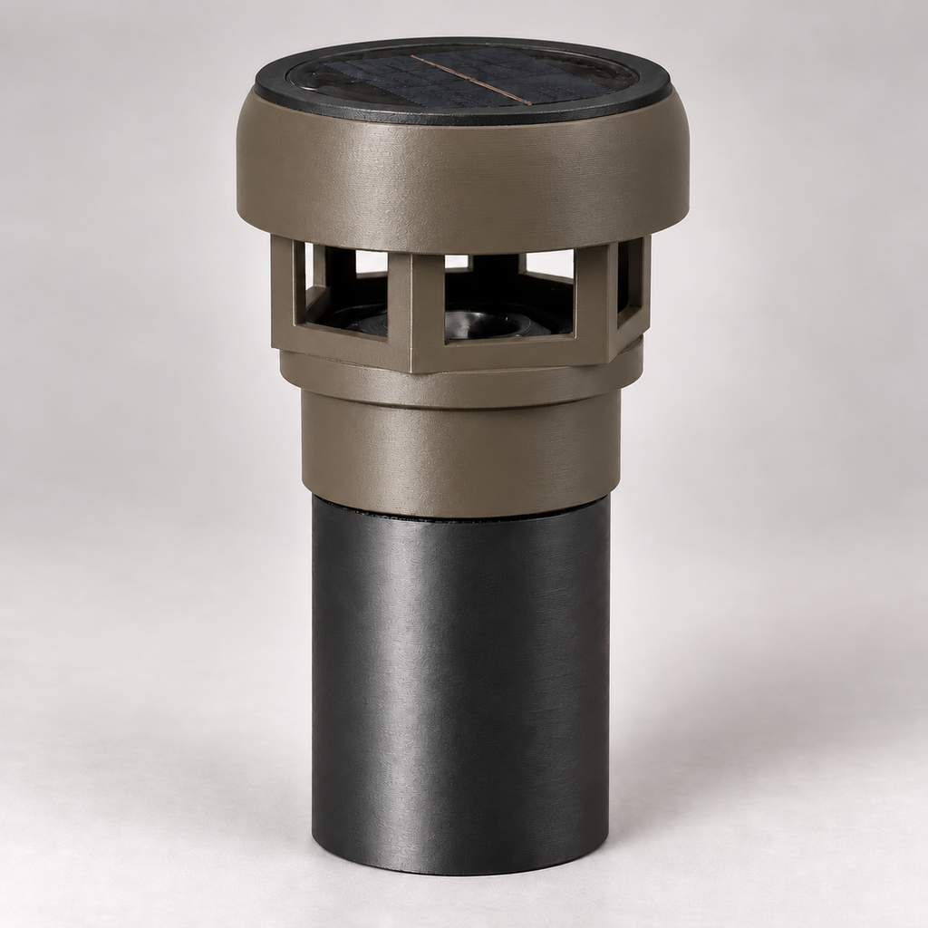 Decorative Solar LED Landscape Light with 3-Inch Riser – Olive Brown