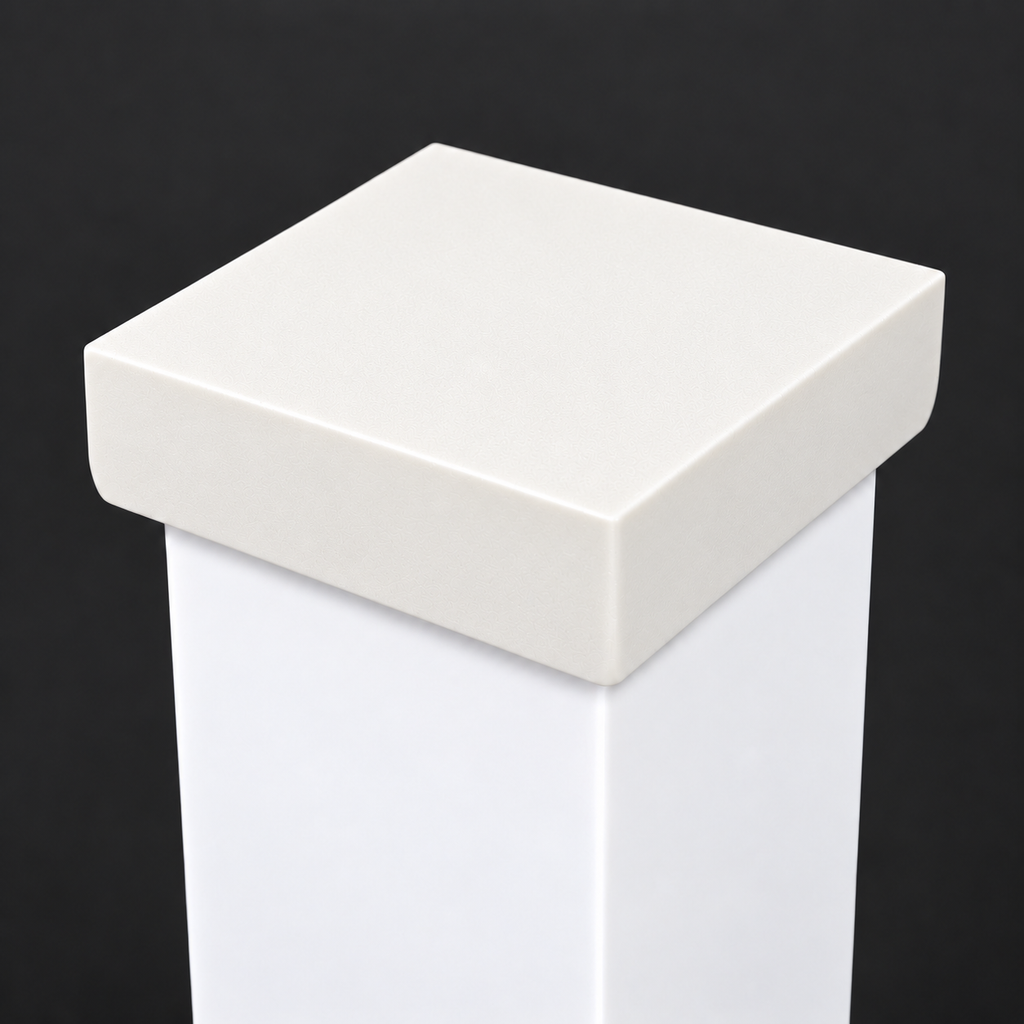 4×4 Plain Post Cap – White – Fits 4.5″ Posts