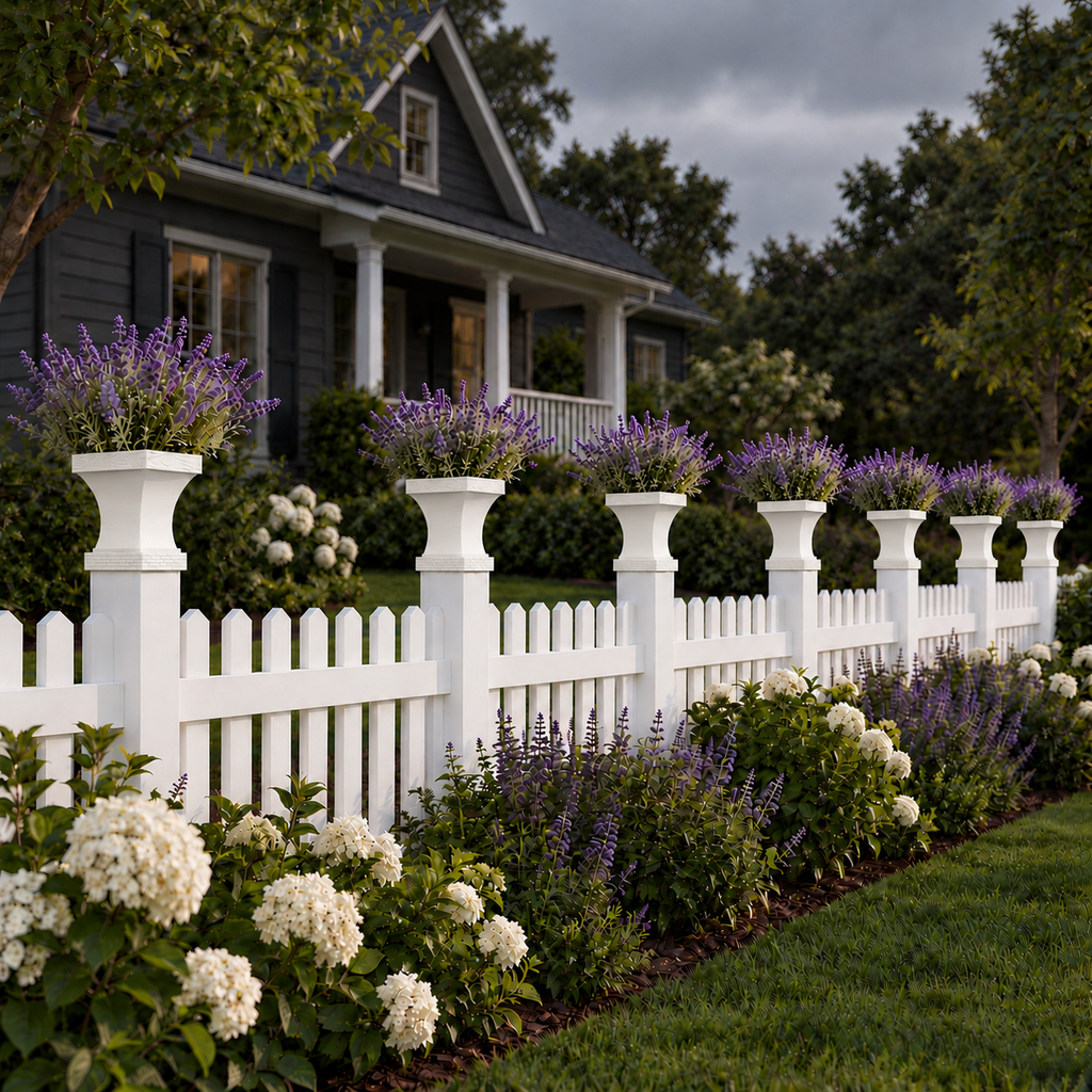 4x4 Post Cap Planter – White – Brick Base