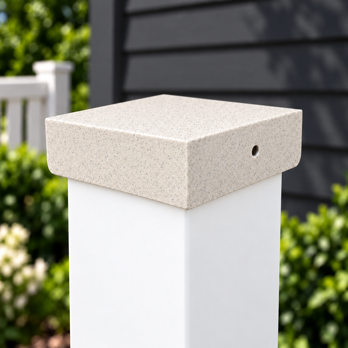 4×4 Plain Post Cap – Marble – Fits 4.5″ Posts