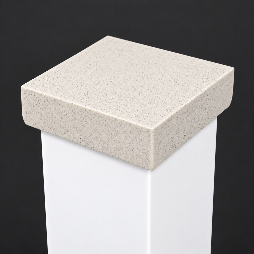 4×4 Plain Post Cap – Marble – Fits 4.5″ Posts