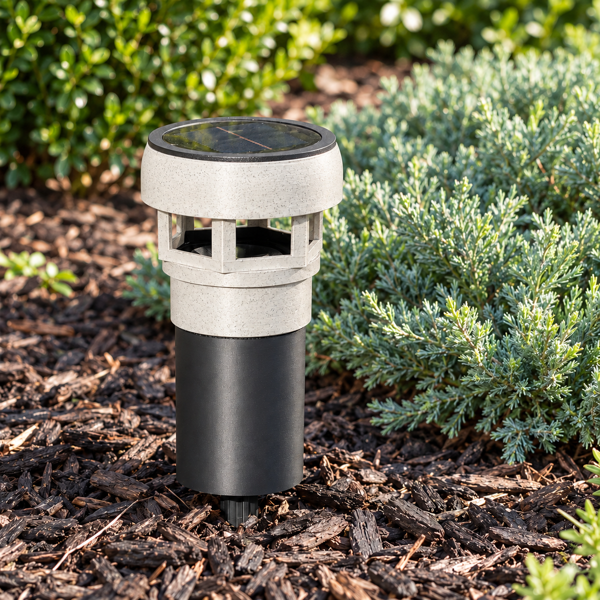Decorative Solar LED Landscape Light with 3-Inch Riser – Marble