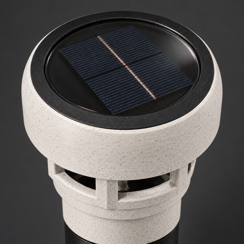 Decorative Solar LED Landscape Light with 3-Inch Riser – Marble