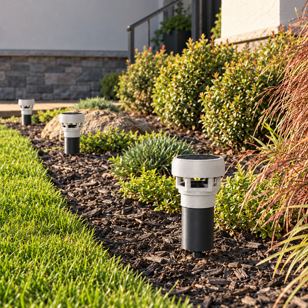 Decorative Solar LED Landscape Light with 3-Inch Riser – Marble