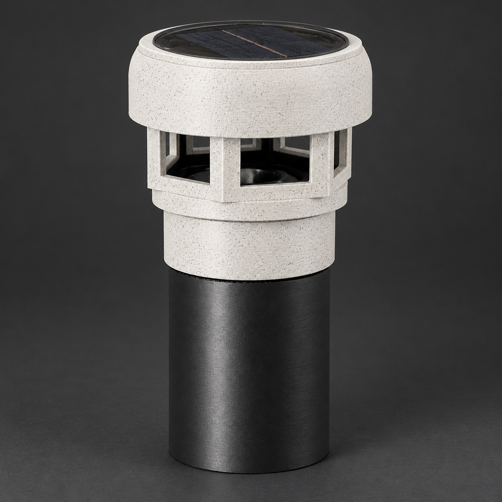 Decorative Solar LED Landscape Light with 3-Inch Riser – Marble