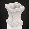 4x4 Post Cap Planter – Marble – Brick Base 4.5x4.5 Post Size