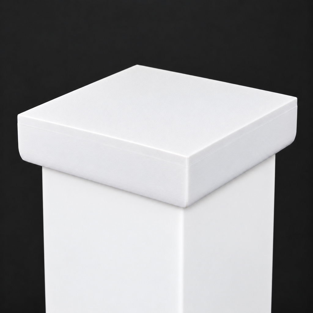 6×6 Plain Post Cap – White – Fits 6″ Posts