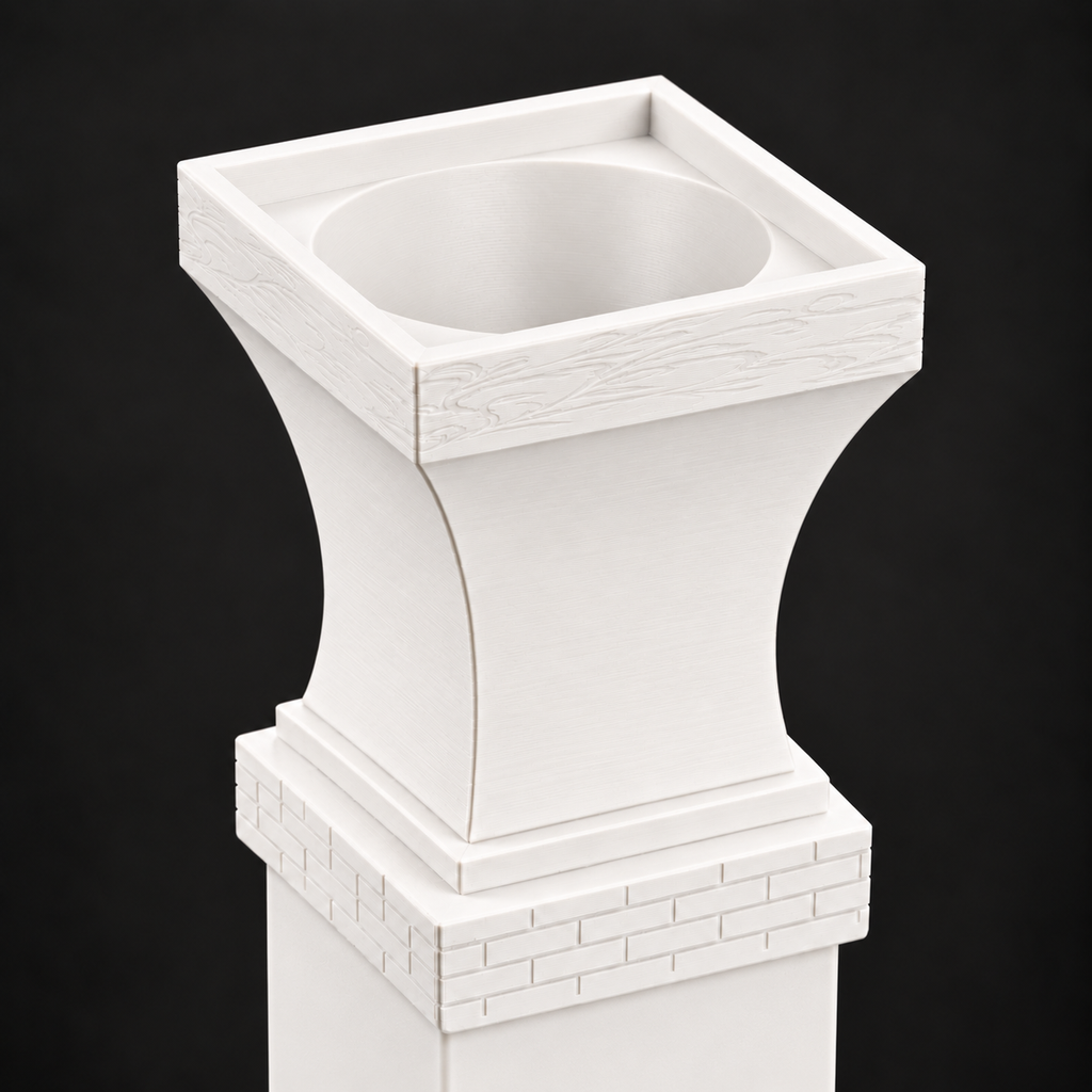 4x4 Post Cap Planter – White – Brick Base