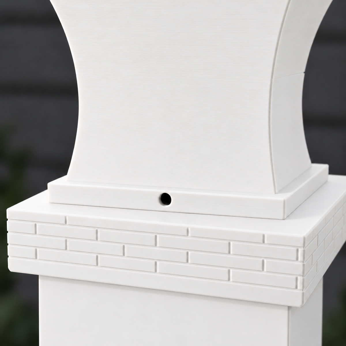 6x6 Post Cap Planter – White – Brick Base 6x6 Post Size