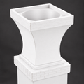 6x6 Post Cap Planter – White – Brick Base 6x6 Post Size