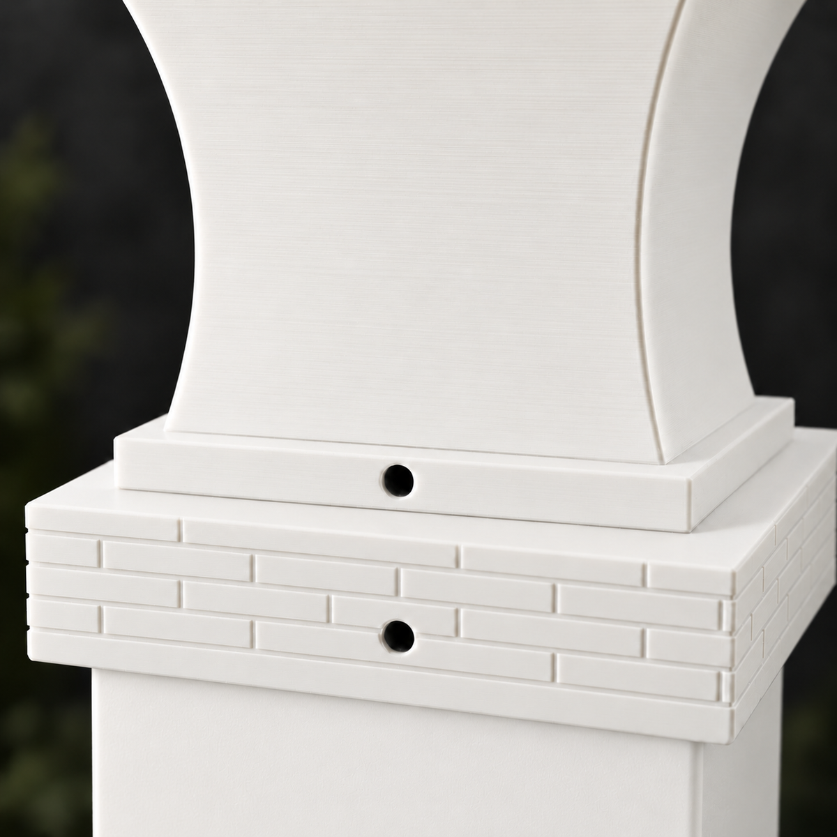 4x4 Post Cap Planter – White – Brick Base
