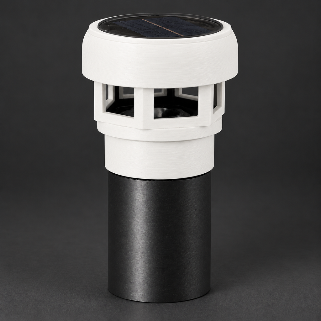 Decorative Solar LED Landscape Light with 3-Inch Riser – White
