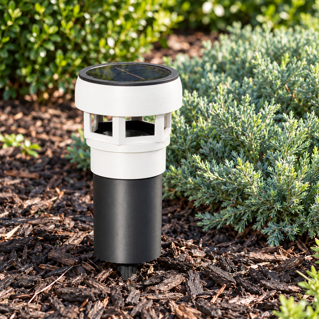 Decorative Solar LED Landscape Light with 3-Inch Riser – White