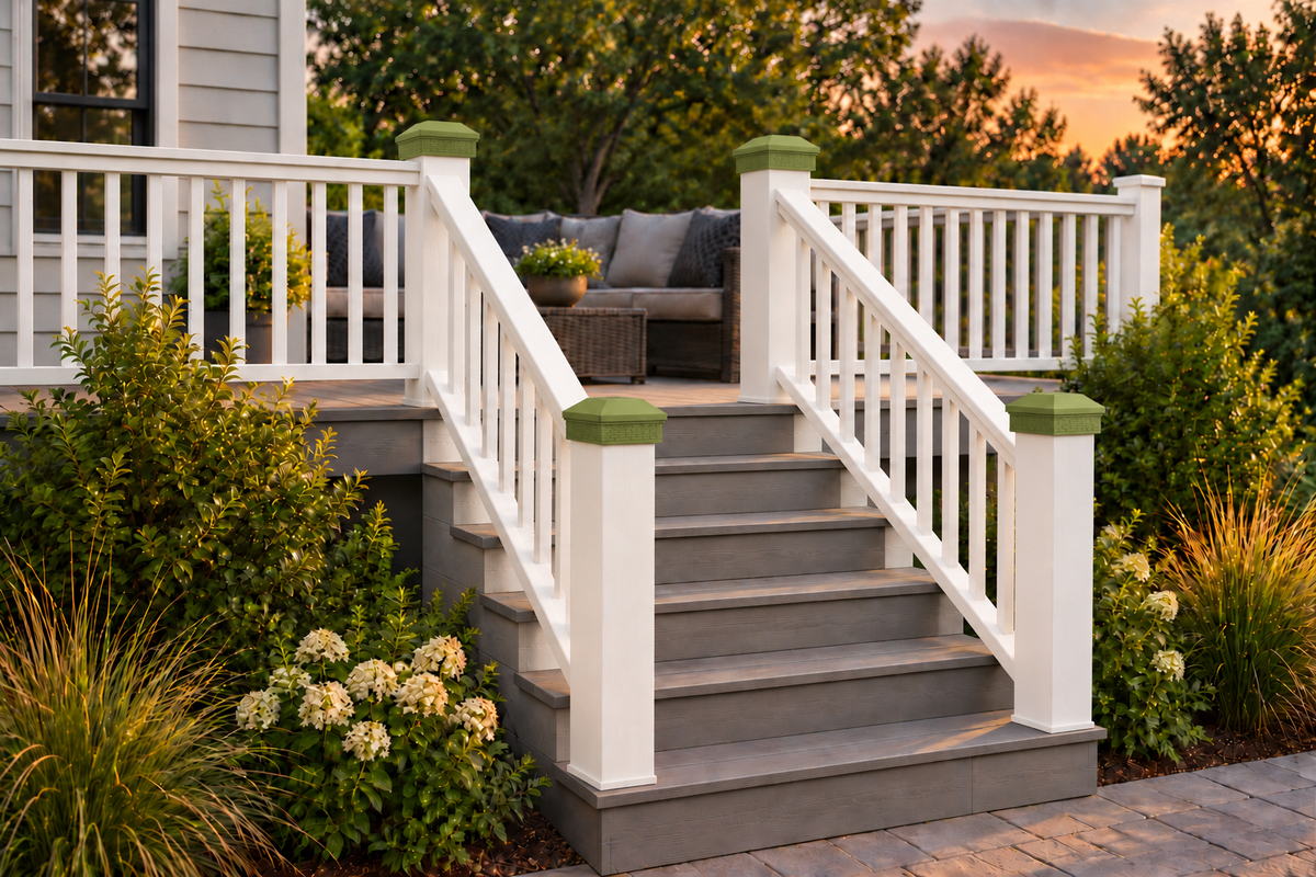 6x6 Post Cap – High Profile Roof with Brick Base – Natural Green – Fits 5.5″ Posts