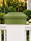 6x6 Post Cap – High Profile Roof with Brick Base – Natural Green – Fits 5.5″ Posts
